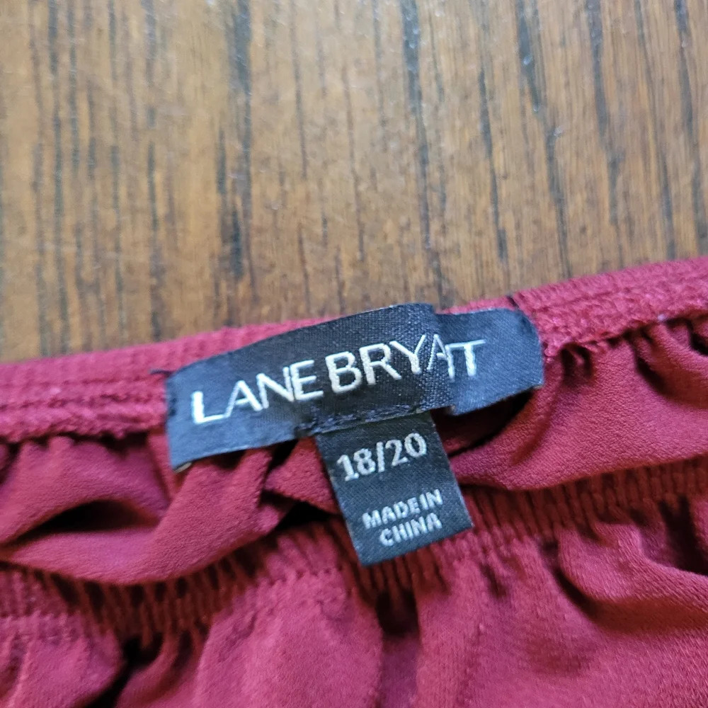 Lane Bryant Wine Colored Boho Peasant Top Size Women's 18/20 - Picture 9 of 10
